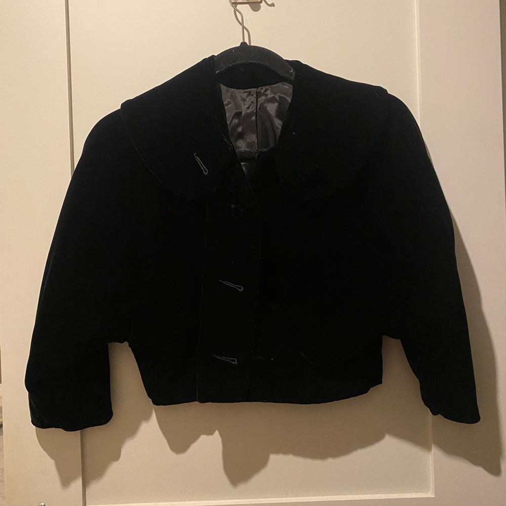 ILGWU velvet cropped jacket